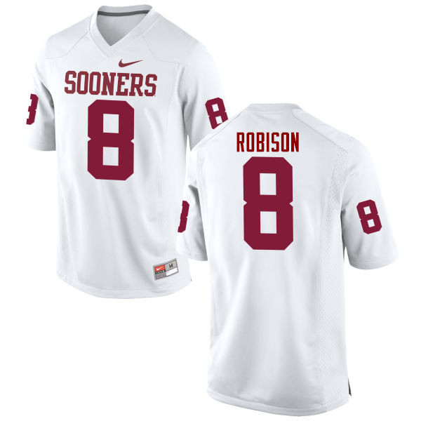 Men Oklahoma Sooners #8 Chris Robison College Football Jerseys Game-White - Click Image to Close